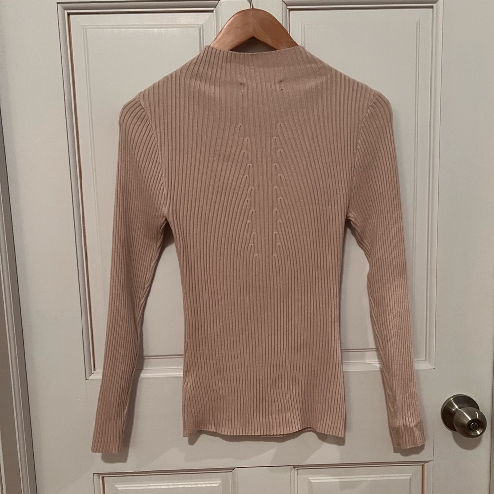 Cream Ribbed Knit Sweater - Picture 8 of 12